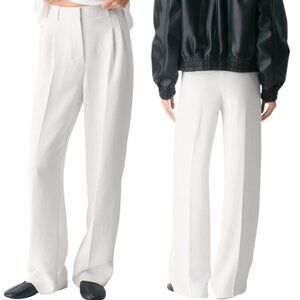 Aritzia effortless White Wide Leg Pants short length